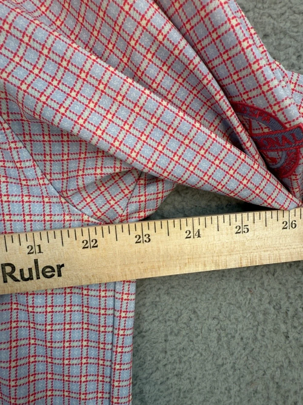 Turtleson Golf shirt Men's Medium short sleeve Pink Checkered Polo Stretch